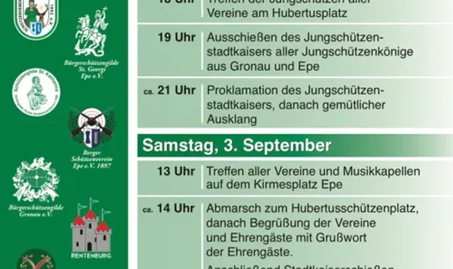Plakat zum Stadtschützenfest 2022