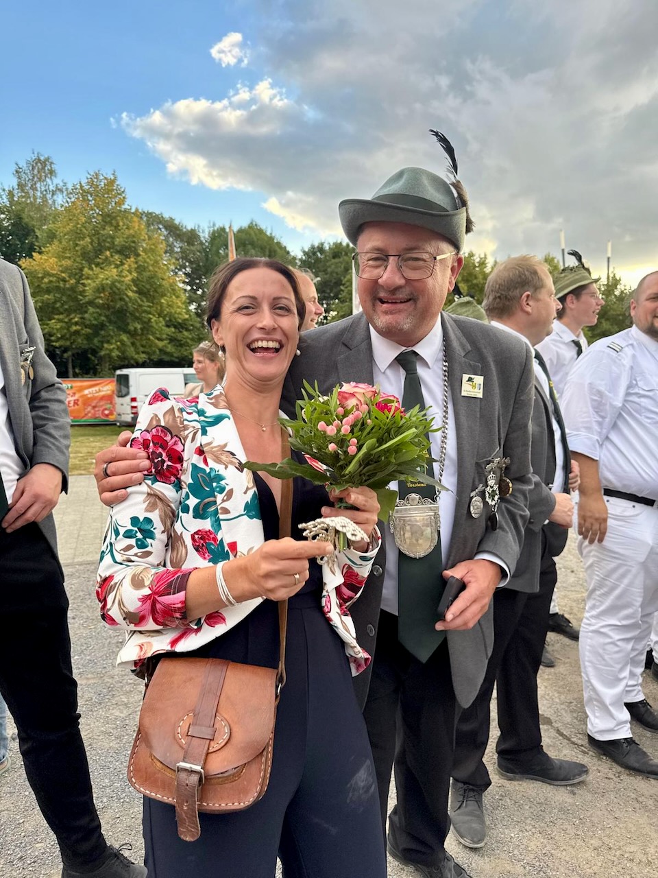 Präsident Jörg Frieske mit ehemaligen Stadtkaiserin Maria Oude-Lansink